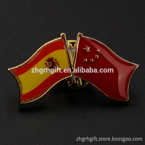 Spain Flag Pin/Soft Enamel Pin/ Cross Friendship Metal Flag Lapel Pin